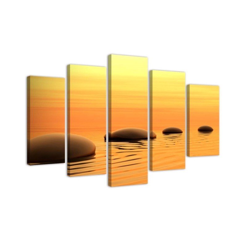 Canvas print for wall to spa Zen with stones landscape | FEEBY