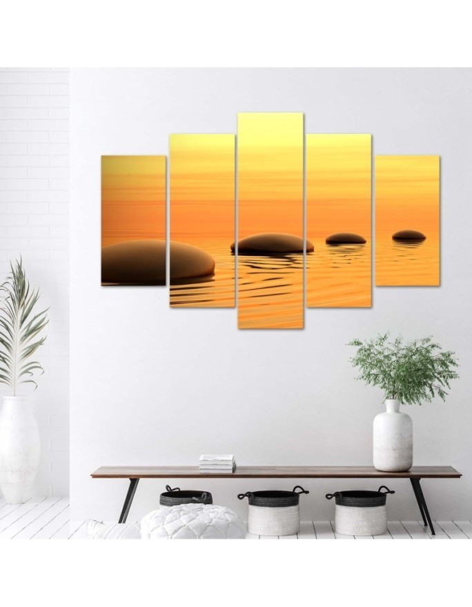 Canvas print for wall to spa Zen with stones landscape | FEEBY