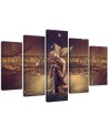 Multi-part painting Golden Buddha vintage for living room | FEEBY