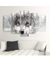 Grey Wolf in the forest painting for office, living room | FEEBY