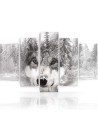 Grey Wolf in the forest painting for office, living room | FEEBY
