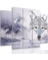 Canvas painting Wolf in the forest winter for room, office | FEEBY