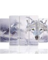 Canvas painting Wolf in the forest winter for room, office | FEEBY