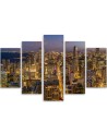 Wall art painting Chicago city at night decorative | FEEBY