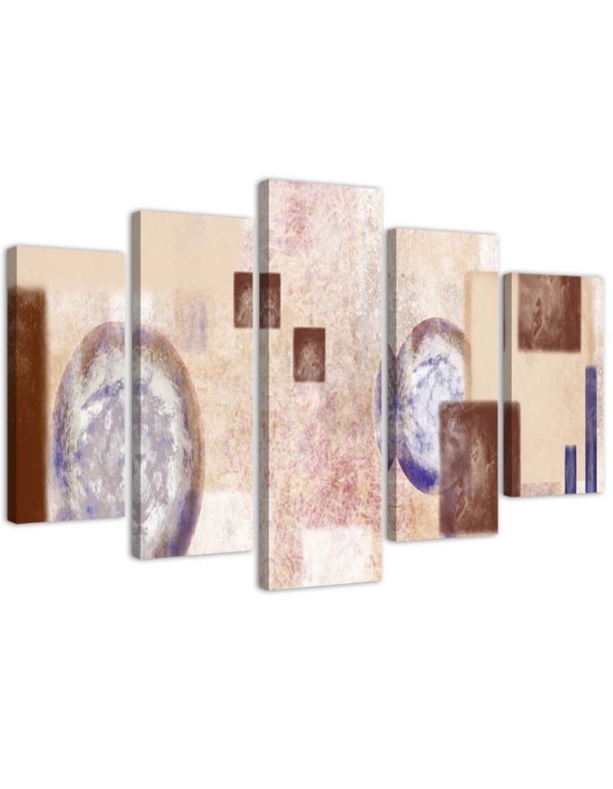 Decorative Canvas painting Circles beige abstraction for living room | FEEBY