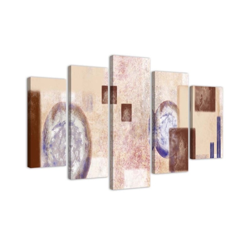 Decorative Canvas painting Circles beige abstraction for living room | FEEBY