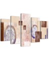 Decorative Canvas painting Circles beige abstraction for living room | FEEBY