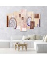 Decorative Canvas painting Circles beige abstraction for living room | FEEBY