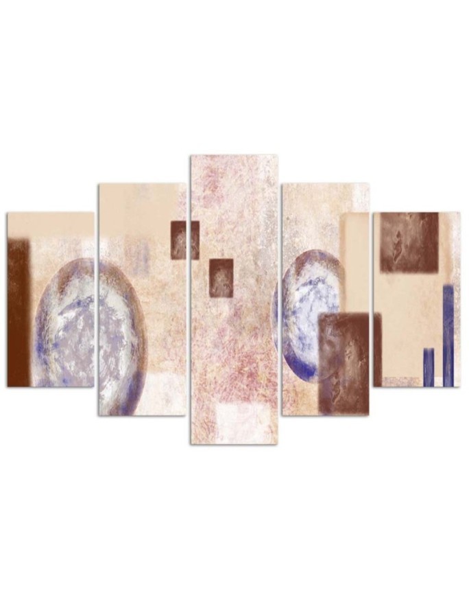 Decorative Canvas painting Circles beige abstraction for living room | FEEBY