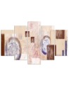 Decorative Canvas painting Circles beige abstraction for living room | FEEBY