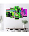 Abstract landscape triptych painting for living room, room | FEEBY