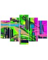 Abstract landscape triptych painting for living room, room | FEEBY