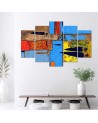 Colourful abstract landscape - wall painting for living room | FEEBY