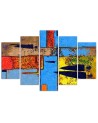 Colourful abstract landscape - wall painting for living room | FEEBY