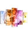 5 Piece Colourful smoke abstract Canvas painting for living room, dining room | FEEBY