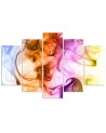 5 Piece Colourful smoke abstract Canvas painting for living room, dining room | FEEBY