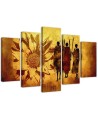 Canvas print 5 parts Africa people for living room, office for wall | FEEBY