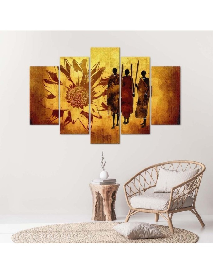 Canvas print 5 parts Africa people for living room, office for wall | FEEBY