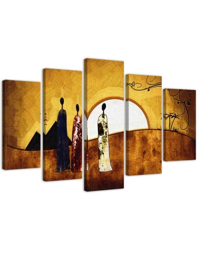 Canvas painting 5 Piece Sunny African landscape | FEEBY