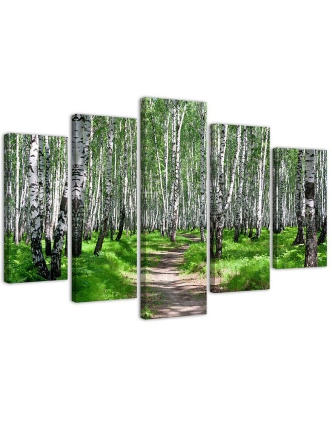 Canvas print birch forest wall painting for living room | FEEBY