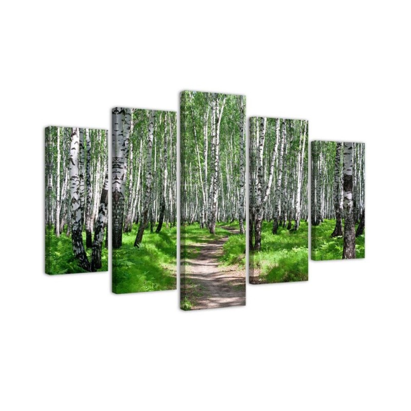 Canvas print birch forest wall painting for living room | FEEBY