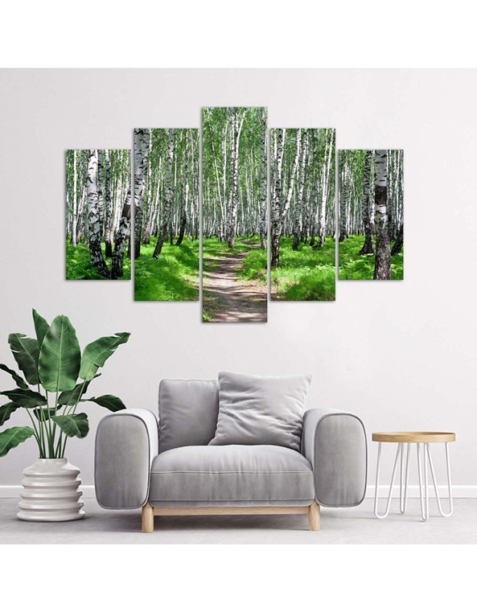 Canvas print birch forest wall painting for living room | FEEBY