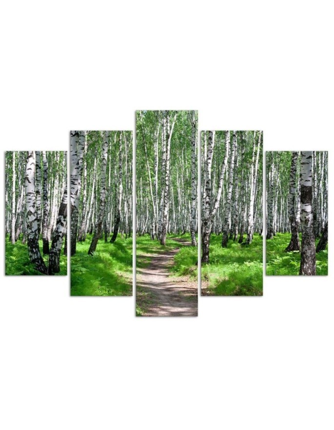 Canvas print birch forest wall painting for living room | FEEBY