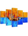 Canvas print for living room African landscape 5-part | FEEBY