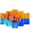 Canvas print for living room African landscape 5-part | FEEBY