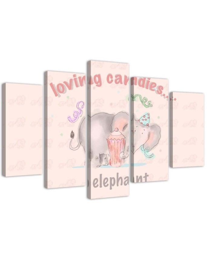 Baby elephant painting Loving candies elephant | FEEBY