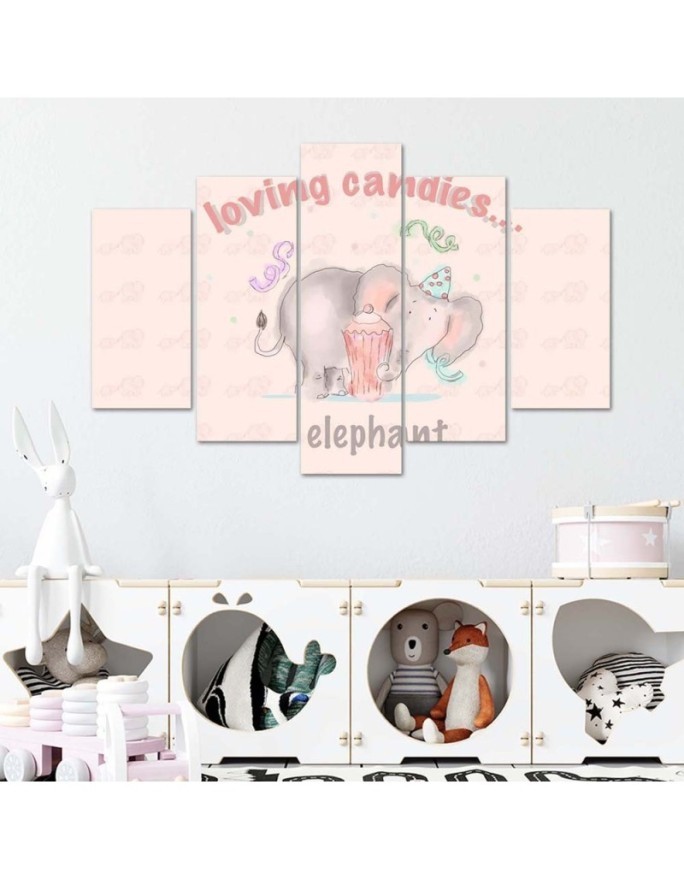 Baby elephant painting Loving candies elephant | FEEBY