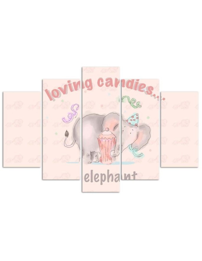 Baby elephant painting Loving candies elephant | FEEBY