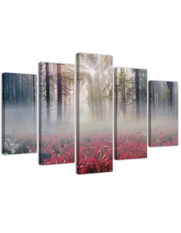 Children's room wall art painting Fog over the glade landscape | FEEBY