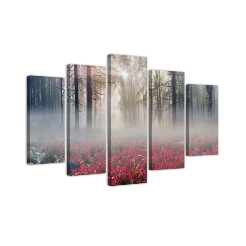 Children's room wall art painting Fog over the glade landscape | FEEBY