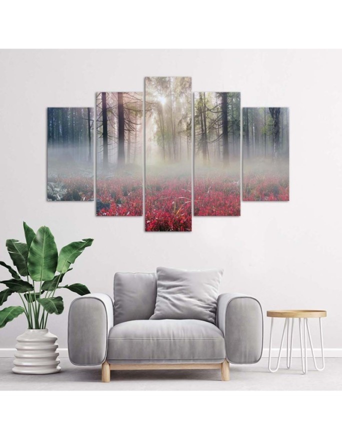 Children's room wall art painting Fog over the glade landscape | FEEBY