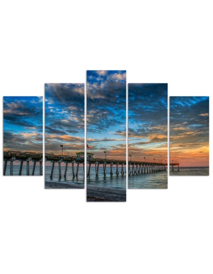 Wall painting for living room Sunset on the pier | FEEBY