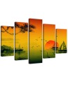 Wall painting for living room Sunset landscape Japan | FEEBY