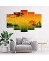 Wall painting for living room Sunset landscape Japan | FEEBY