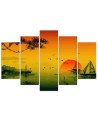 Wall painting for living room Sunset landscape Japan | FEEBY