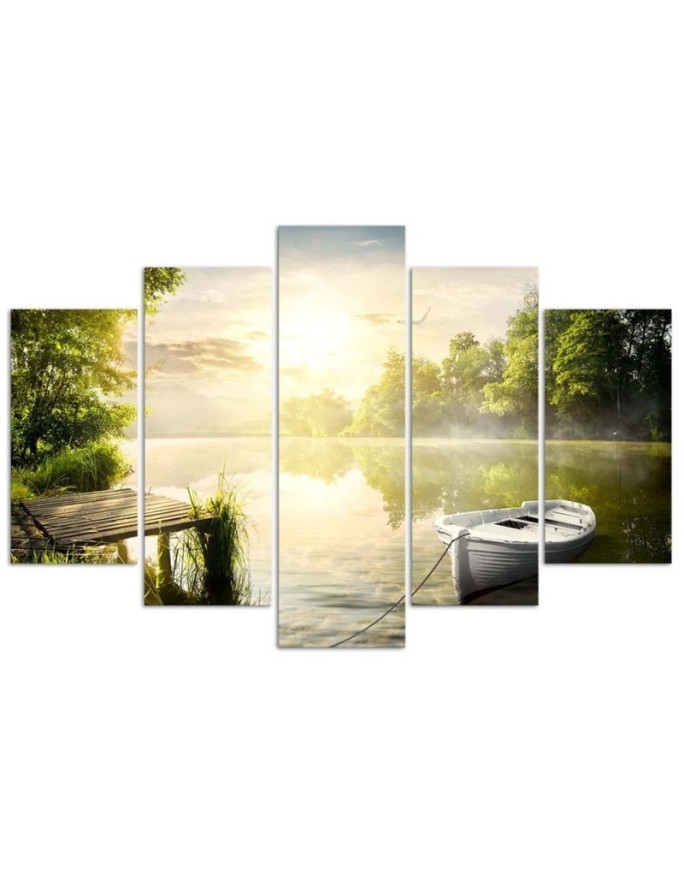 Sunrise over the lake modern wall artpainting | FEEBY
