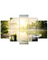 Sunrise over the lake modern wall artpainting | FEEBY