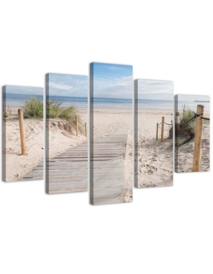 Beach sea landscape canvas painting for living room for wall | FEEBY