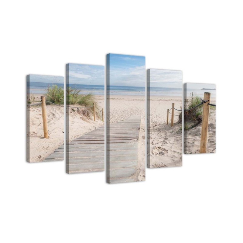 Beach sea landscape canvas painting for living room for wall | FEEBY