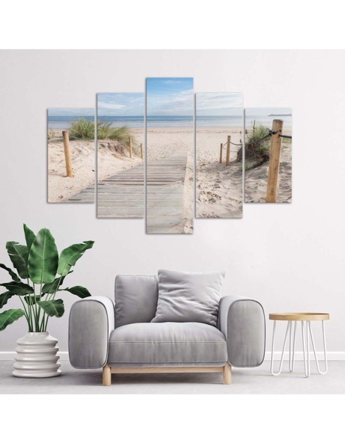 Beach sea landscape canvas painting for living room for wall | FEEBY