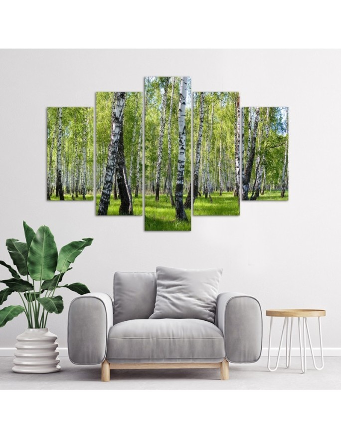 Canvas painting for living room birch forest | FEEBY