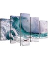 Ocean sea wave 5-part paintings for office, living room | FEEBY