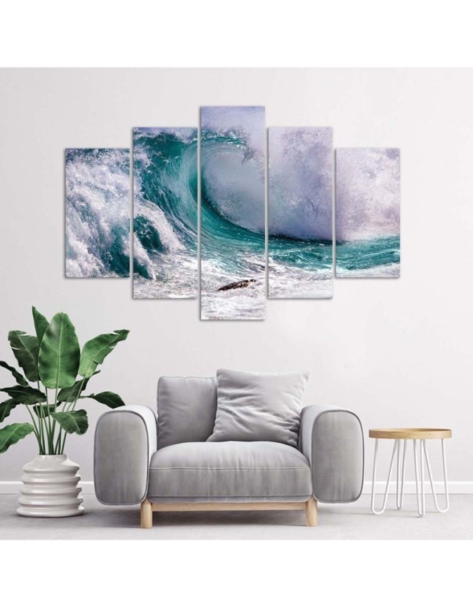 Ocean sea wave 5-part paintings for office, living room | FEEBY