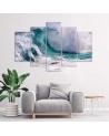 Ocean sea wave 5-part paintings for office, living room | FEEBY