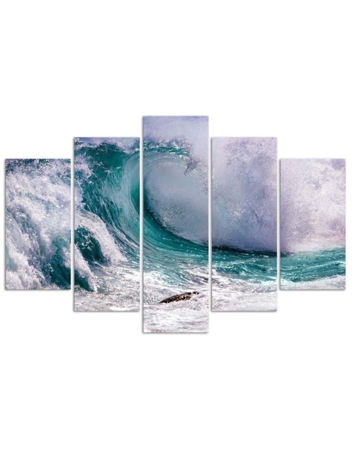 Ocean sea wave 5-part paintings for office, living room | FEEBY