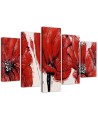 Red poppies flowers paintings for the living room wall | FEEBY
